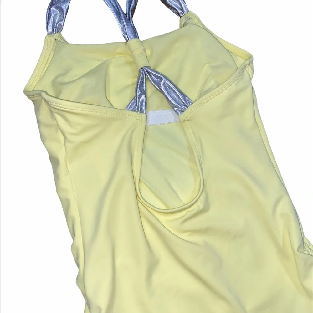 Justice yellow one piece swimsuit sequin shell Sun sea and surf size 16